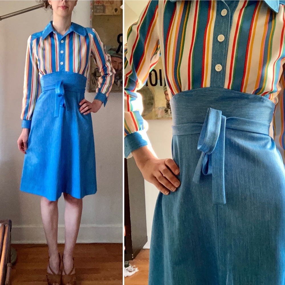 1970’s vintage “denim” pinstripe dress